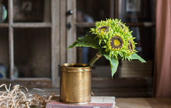 Unique Flower Arrangement for Home Decoration, A Bunch of Sunflowers, Bedroom Flower Arrangement Ideas, Beautiful Artificial Flowers for Living Room-Art Painting Canvas