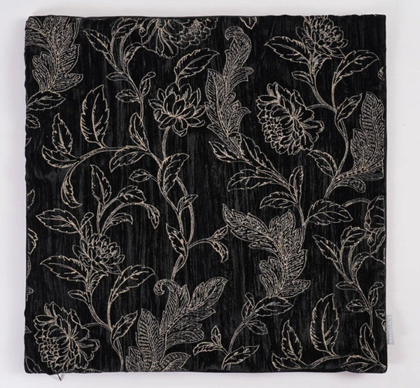 Contemporary Modern Sofa Pillows, Black Embroidery Flower Pattern Pillows for Couch, Decorative Throw Pillows for Bedroom, Large Modern Sofa Pillow for Dining Room-Art Painting Canvas