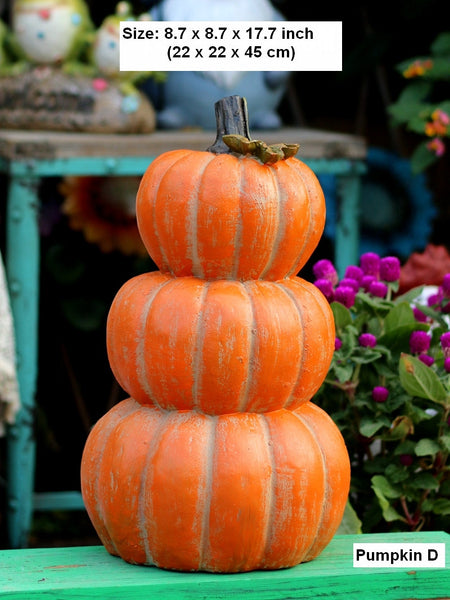 Large Thanksgiving Pumpkins for Garden Ornaments, Cute Resin Pumpkins for Garden Courtyard Ornament, Villa Outdoor Decor Gardening Ideas-Art Painting Canvas