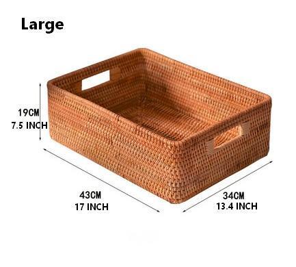 Rattan Storage Baskets for Kitchen, Rectangular Storage Baskets for Pantry, Storage Baskets for Shelves, Woven Storage Baskets for Bathroom-Art Painting Canvas