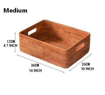 Rattan Storage Baskets for Kitchen, Rectangular Storage Baskets for Pantry, Storage Baskets for Shelves, Woven Storage Baskets for Bathroom-Art Painting Canvas