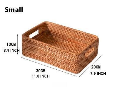 Rattan Storage Baskets for Kitchen, Rectangular Storage Baskets for Pantry, Storage Baskets for Shelves, Woven Storage Baskets for Bathroom-Art Painting Canvas