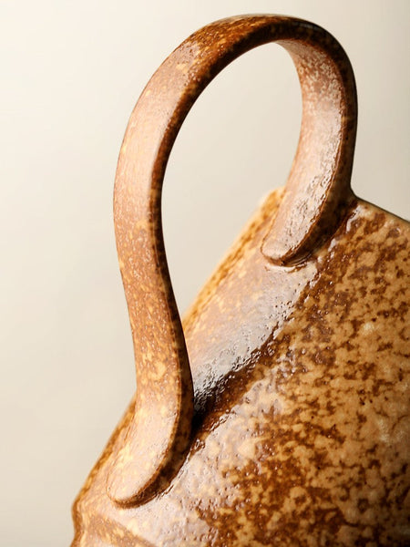 Modern Handmade Pottery Coffee Cup, Creative Brown Green Blue Ceramic Coffee Mugs, Large Unique Tea Cup, Large Capacity Coffee Cups-Art Painting Canvas