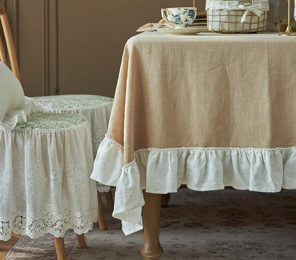 Modern Table Cloth, Beige Tablecloth for Home Decoration, Square Tablecloth for Round Table, Extra Large Rectangle Tablecloth for Dining Room Table-Art Painting Canvas