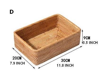 Rectangular Storage Baskets, Storage Baskets for Shelves, Woven Rattan Storage Basket, Kitchen Storage Baskets, Bathroom Storage Baskets-Art Painting Canvas