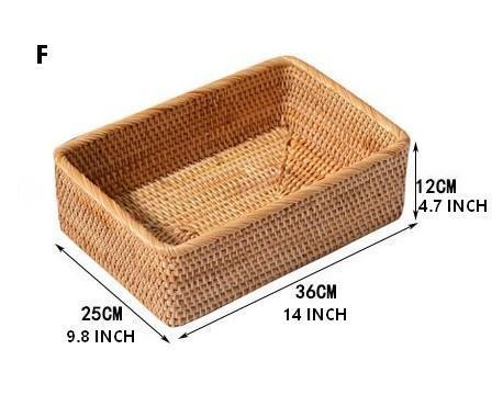 Rectangular Storage Baskets, Storage Baskets for Shelves, Woven Rattan Storage Basket, Kitchen Storage Baskets, Bathroom Storage Baskets-Art Painting Canvas