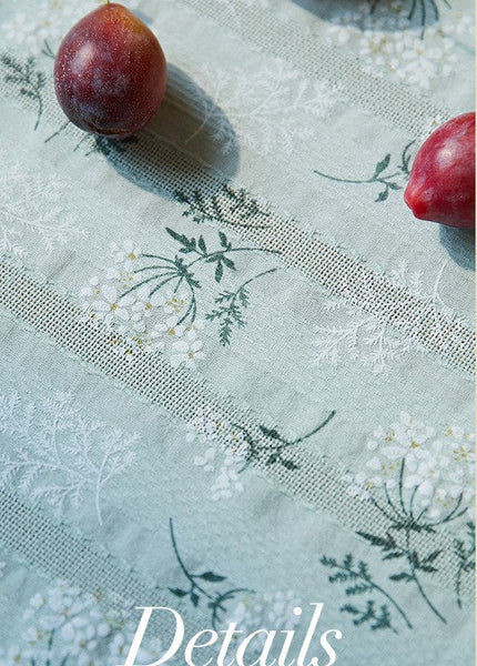 Extra Large Green Rectangle Tablecloth Ideas for Dining Room Table, Rustic Farmhouse Table Cover for Kitchen, Flower Pattern Tablecloth for Round Table-Art Painting Canvas