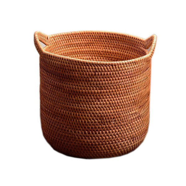 Wicker Woven Storage Baskets, Kitchen Storage Baskets, Rattan Storage Basket, Round Storage Basket for Bathroom-Art Painting Canvas