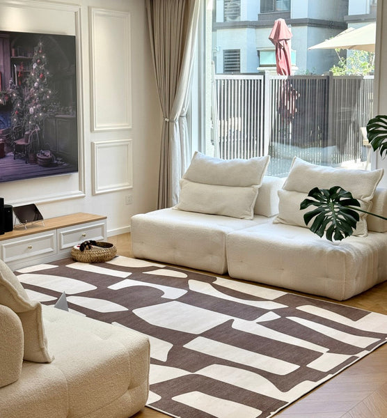 Abstract Contemporary Rugs for Bedroom, Modern Rugs under Sofa, Dining Room Floor Rugs, Modern Rug Ideas for Living Room-Art Painting Canvas