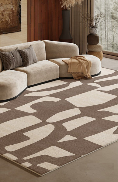 Abstract Contemporary Rugs for Bedroom, Modern Rugs under Sofa, Dining Room Floor Rugs, Modern Rug Ideas for Living Room-Art Painting Canvas