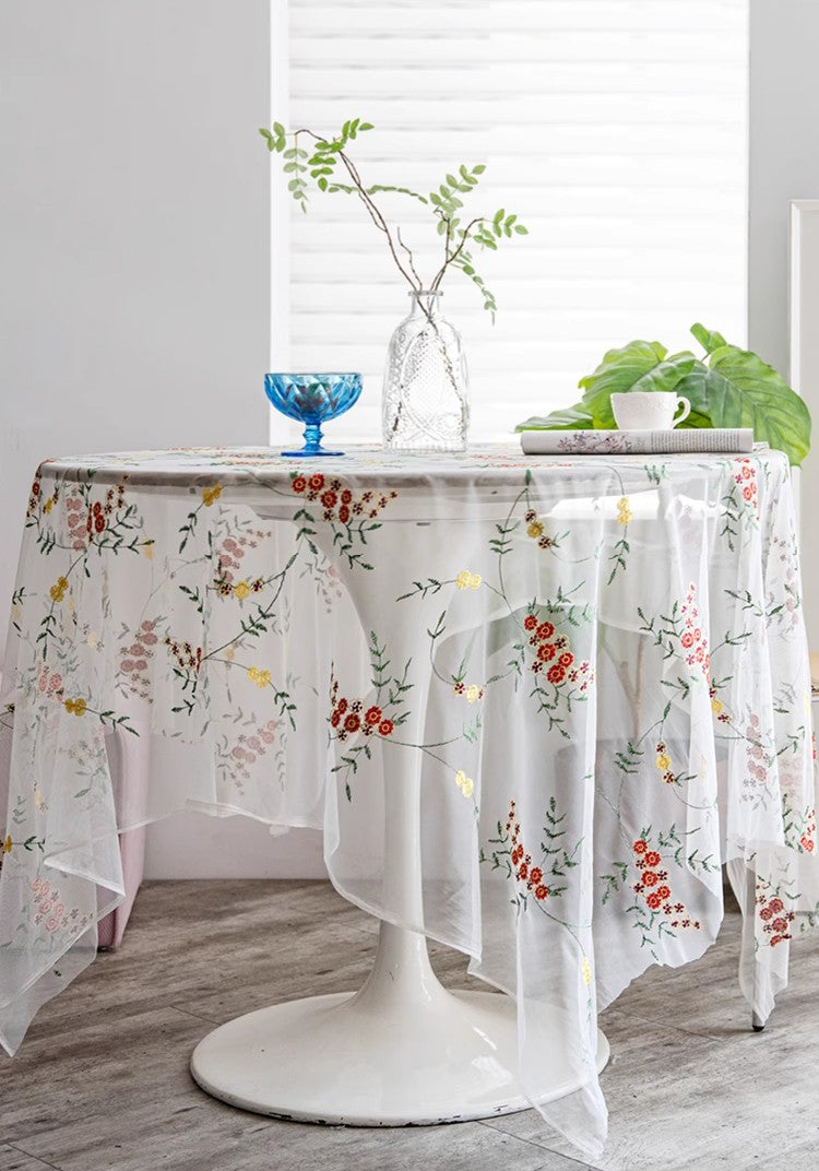 Spring Flower Rectangular Tablecloth for Oval Table, Extra Large Lace – Art  Painting Canvas