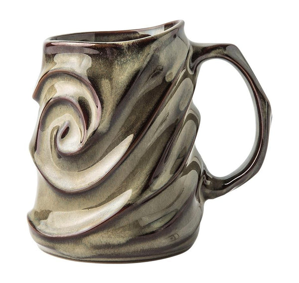 Stoneware Coffee Mugs, Black Ceramic Coffee Mug, Large Capacity Coffee Cups, Birthday Gifts, Handmade Pottery Coffee Mug-Art Painting Canvas