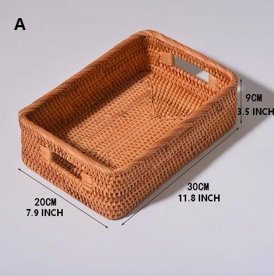 Rectangular Storage Baskets for Pantry, Rattan Storage Basket for Shelves, Storage Baskets for Kitchen, Woven Storage Baskets-Art Painting Canvas