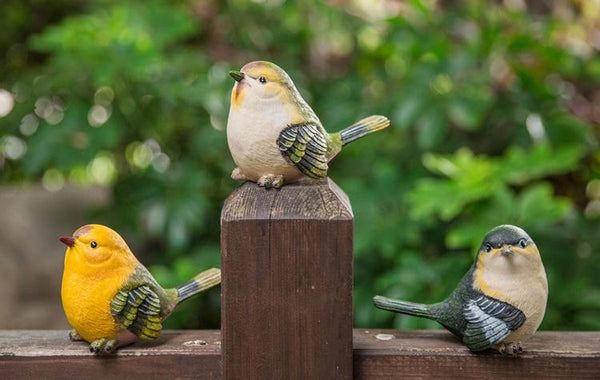 Singing Birds in the Garden, Animal Resin Statue for Garden Ornament, Lovely Birds Statues, Outdoor Decoration Ideas, Garden Ideas-Art Painting Canvas
