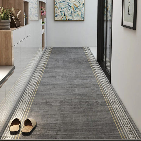 Grey Runners for Entrance Hallway, Long Hallway Runners, Long Narrow Runner Rugs, Modern Long Hallway Runners, Kitchen Runner Rugs, Entryway Runner Rugs-Art Painting Canvas