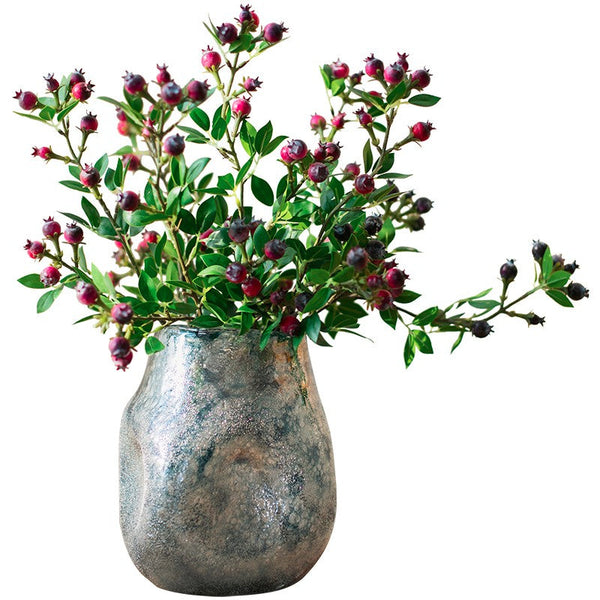 Simple Artificial Flowers for Living Room, Blueberry Fruit Branch, Flower Arrangement Ideas for Home Decoration, Spring Artificial Floral for Bedroom-Art Painting Canvas