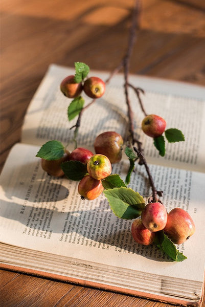 Green Apple Branch, Fruit Branch, Table Centerpiece, Beautiful Modern Flower Arrangement Ideas for Home Decoration, Simple Artificial Floral for Dining Room-Art Painting Canvas