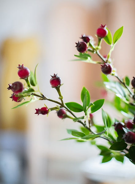 Simple Artificial Flowers for Living Room, Blueberry Fruit Branch, Flower Arrangement Ideas for Home Decoration, Spring Artificial Floral for Bedroom-Art Painting Canvas