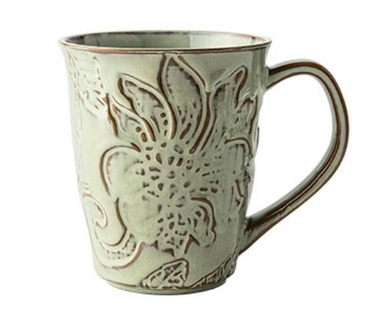 Green Ceramic Coffee Mug, Birthday Gifts, Stoneware Coffee Mugs, Handmade Pottery Coffee Mug, Large Capacity Coffee Cups-Art Painting Canvas