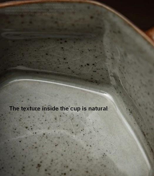 Unique Tea Cup and Saucer, Modern Handmade Pottery Coffee Cup, Creative Ceramic Coffee Cup with Saucer, Tea Cup Set for Afternoon Tea-Art Painting Canvas