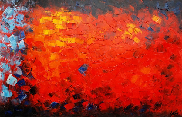 Red Color Painting, Landscape Painting, Abstract Painting, Canvas Art, Original Art, Wall Art, Large Art, Original Panting, Oil Painting-Art Painting Canvas