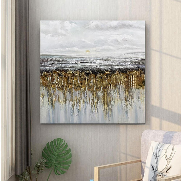 Heavy Texture Painting, Extra Large Paintings for Dining Room, Hand Painted Wall Art Painting, Modern Canvas Paintings for Living Room-Art Painting Canvas