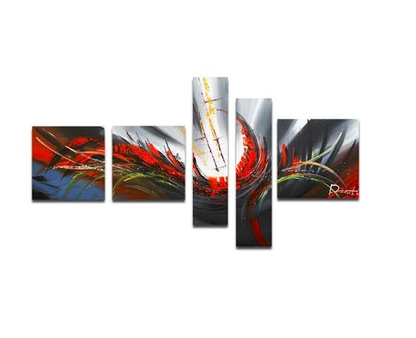Abstract Canvas Painting, Simple Acrylic Art, 5 Piece Wall Painting, Canvas Painting for Living Room, Contemporary Modern Art-Art Painting Canvas