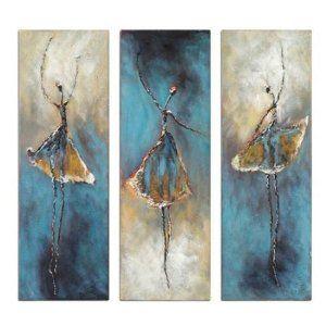 Ballet Dancers Painting, Bedroom Canvas Painting, Simple Abstract Painting, Acrylic Painting on Canvas, 3 Piece Wall Art Paintings-Art Painting Canvas