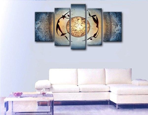 Abstract Figure Painting, African Girl Painting, 5 Piece Canvas Painting, Woman Painting-Art Painting Canvas