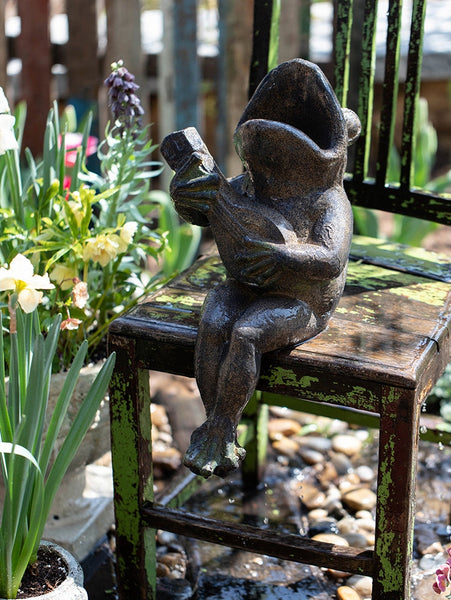 Garden Animal Statues, Unique Modern Garden Sculptures, Frog Flowerpot for Garden Decoration, Beautiful Cute Frog Statues, Creative Villa Outdoor Gardening Ideas-Art Painting Canvas