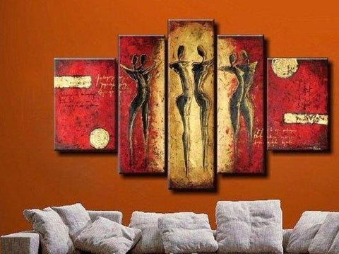 Acrylic Modern Wall Art Paintings, Hand Painted Canvas Art, Modern Paintings for Living Room, Multi Panel Canvas Painting-Art Painting Canvas