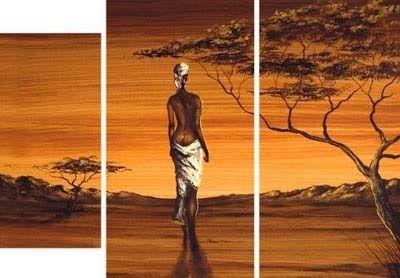 African Woman Painting, 3 Piece Wall Art, African Painting, Canvas Painting for Dining Room, Acrylic Painting on Canvas-Art Painting Canvas