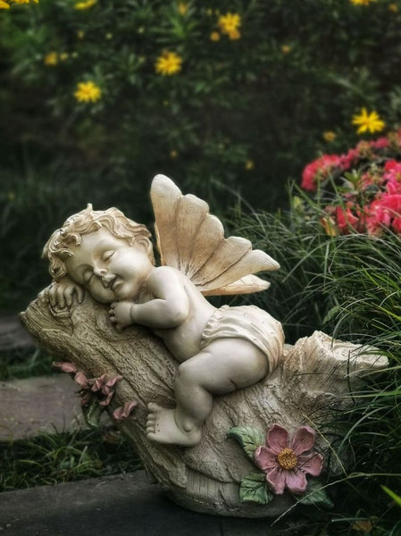 Large Angel Flowerpot, Resin Statue for Garden, Creative Modern Statue for Garden Ornaments, Villa Outdoor Decor Gardening Ideas-Art Painting Canvas