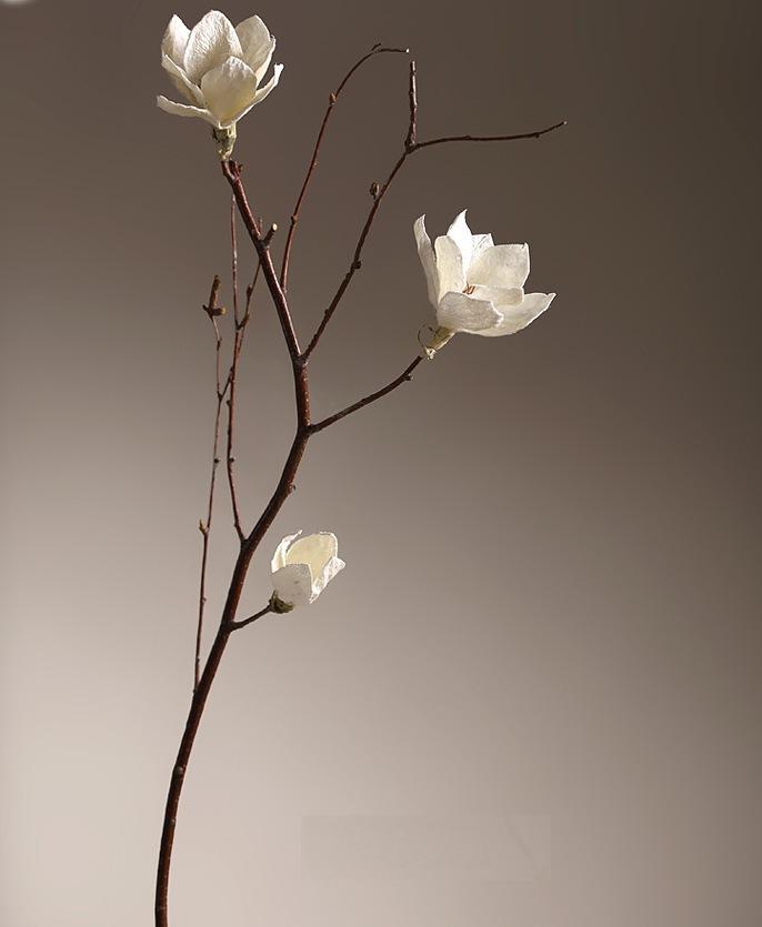 Magnolia Blossom Planter Filler Faux Stem Decor