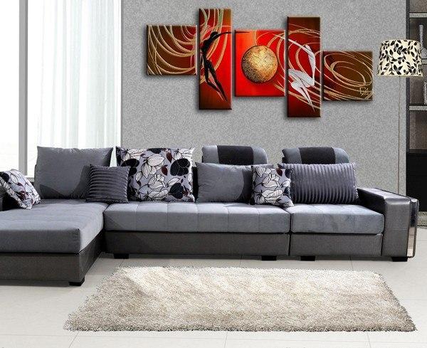 Abstract Art of Love, Simple Modern Art, Love Abstract Painting, Bedroom Room Wall Art Paintings, 5 Piece Canvas Painting-Art Painting Canvas