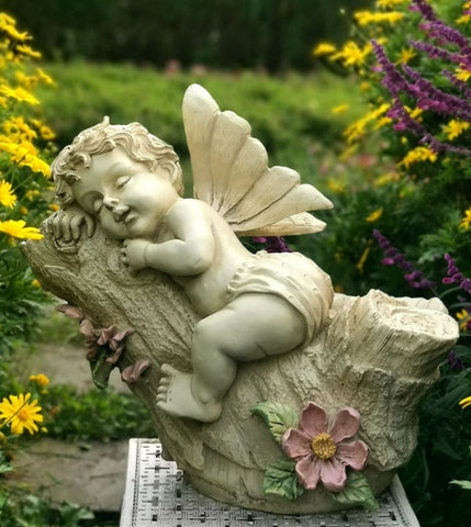 Large Angel Flowerpot, Resin Statue for Garden, Creative Modern Statue for Garden Ornaments, Villa Outdoor Decor Gardening Ideas-Art Painting Canvas