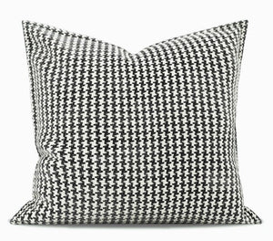 Chequer Modern Sofa Pillows, Large Black and White Decorative Throw Pillows, Contemporary Square Modern Throw Pillows for Couch, Abstract Throw Pillow for Interior Design-Art Painting Canvas