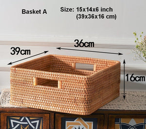 Woven Storage Baskets, Rattan Storage Baskets for Kitchen, Storage Basket for Shelves, Kitchen Storage Basket, Storage Baskets for Bedroom-Art Painting Canvas
