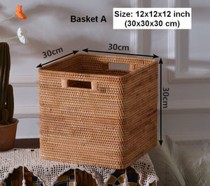 Storage Basket for Shelves, Large Rectangular Storage Basket, Storage Baskets for Kitchen, Woven Storage Basket for Living Room-Art Painting Canvas