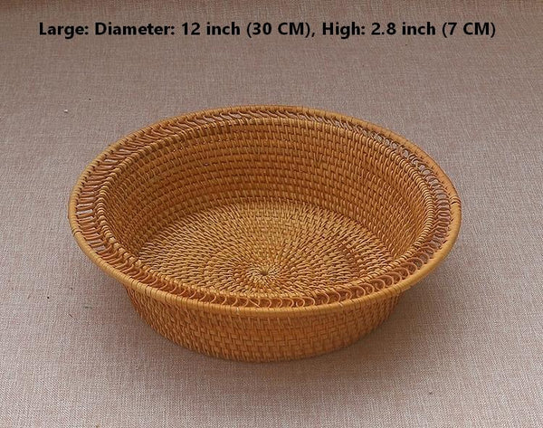 Rattan Small Storage Baskets, Round Storage Basket for Pantry, Kitchen Storage Baskets, Storage Basket for Dining Room-Art Painting Canvas