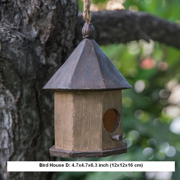 Resin Bird Nest for Garden Ornament, Bird House in the Garden, Lovely Birds House, Outdoor Decoration Ideas, Garden Ideas-Art Painting Canvas