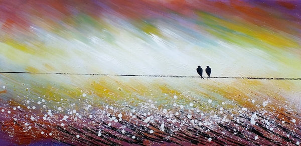 Simple Abstract Painting, Living Room Wall Art Ideas, Love Birds Painting, Acrylic Painting for Sale, Bedroom Canvas Painting-Art Painting Canvas