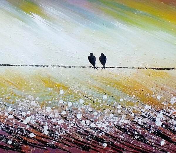 Simple Abstract Painting, Living Room Wall Art Ideas, Love Birds Painting, Acrylic Painting for Sale, Bedroom Canvas Painting-Art Painting Canvas