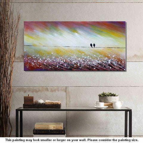 Simple Abstract Painting, Living Room Wall Art Ideas, Love Birds Painting, Acrylic Painting for Sale, Bedroom Canvas Painting-Art Painting Canvas