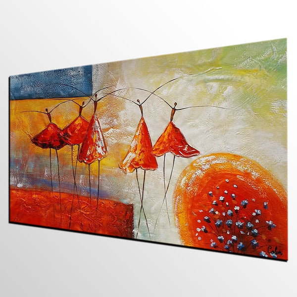 Simple Wall Art Ideas, Ballet Dancer Painting, Canvas Painting for Sale, Buy Abstract Painting Online, Acrylic Painting for Bedroom-Art Painting Canvas