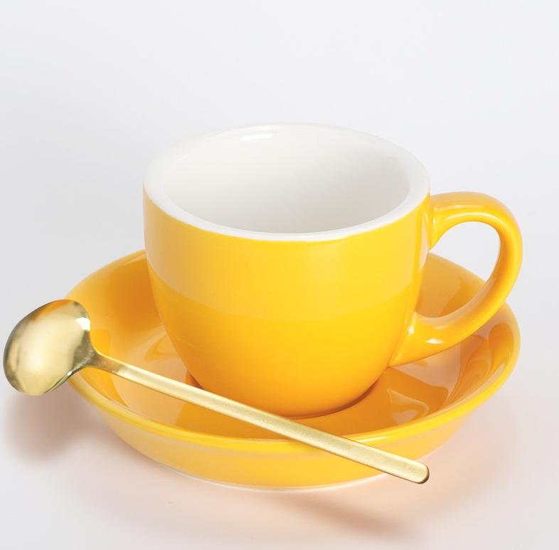 Coloured Cappuccino Cup Saucer Porcelain Tea Coffee Mug 250ml