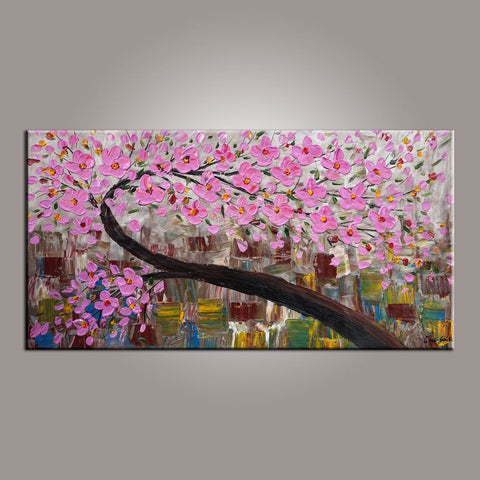 Canvas Art, Flower Tree Painting, Abstract Art Painting, Painting on Sale, Dining Room Wall Art, Art on Canvas, Modern Art, Contemporary Art-Art Painting Canvas
