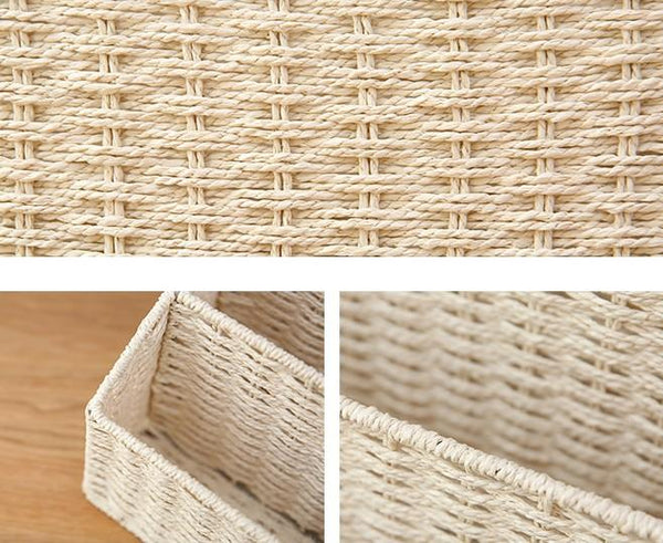 Woven Straw File Folder Racks, Storage File Folder, File Box-Art Painting Canvas