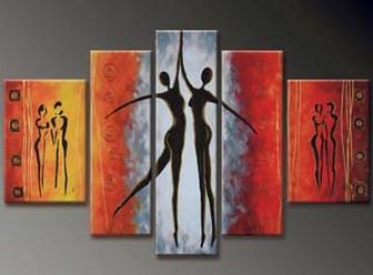 Dancing Figure Painting, Abstract Art, Canvas Painting, Wall Art, Large Art, Abstract Painting, Large Canvas Art, 5 Piece Wall Art, Bedroom Wall Art-Art Painting Canvas