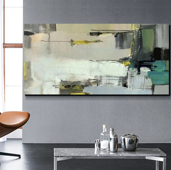 Acrylic Abstract Painting Behind Sofa, Large Painting on Canvas, Living Room Wall Art Paintings, Buy Paintings Online, Acrylic Painting for Sale-Art Painting Canvas